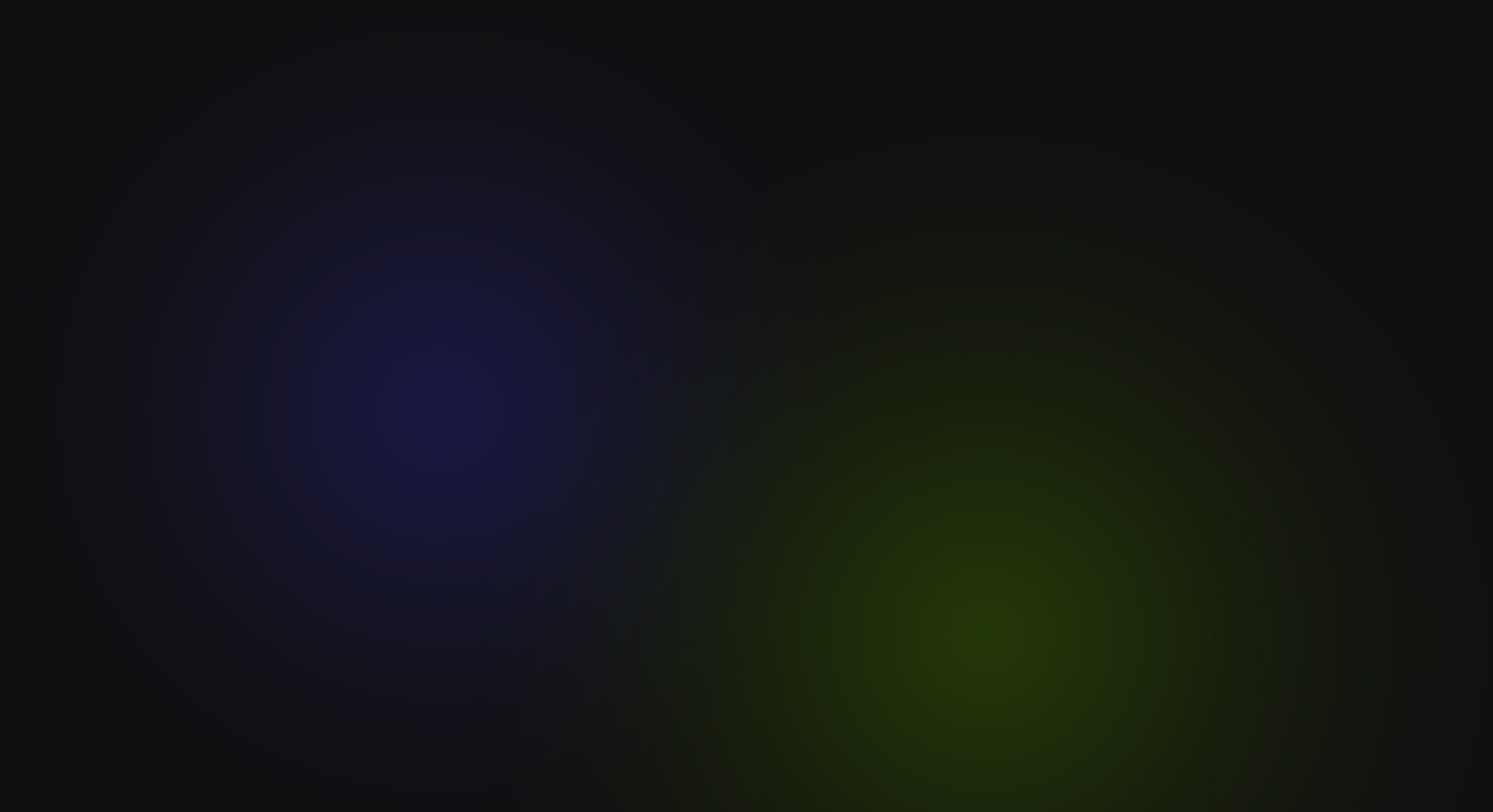 dark gray background with subtle blue and green lights